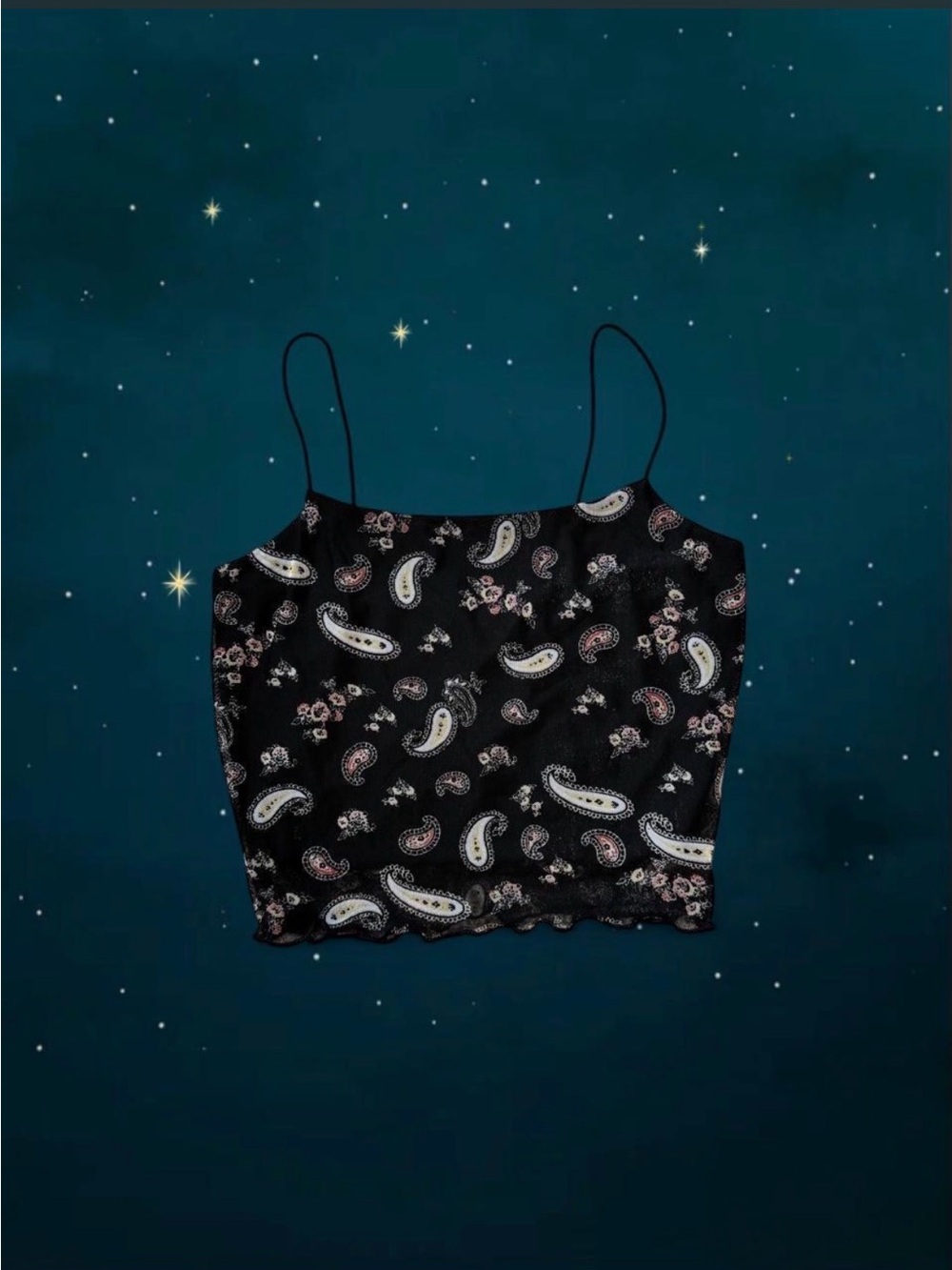 REBELLIOUS DREAMER Y2K Cami Paisley Whimsygoth Cropped Medium